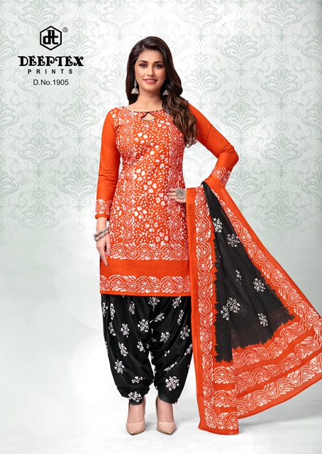 Deeptex Batik Plus Vol-19 Cotton Designer Exclusive Patiyala Dress Material
